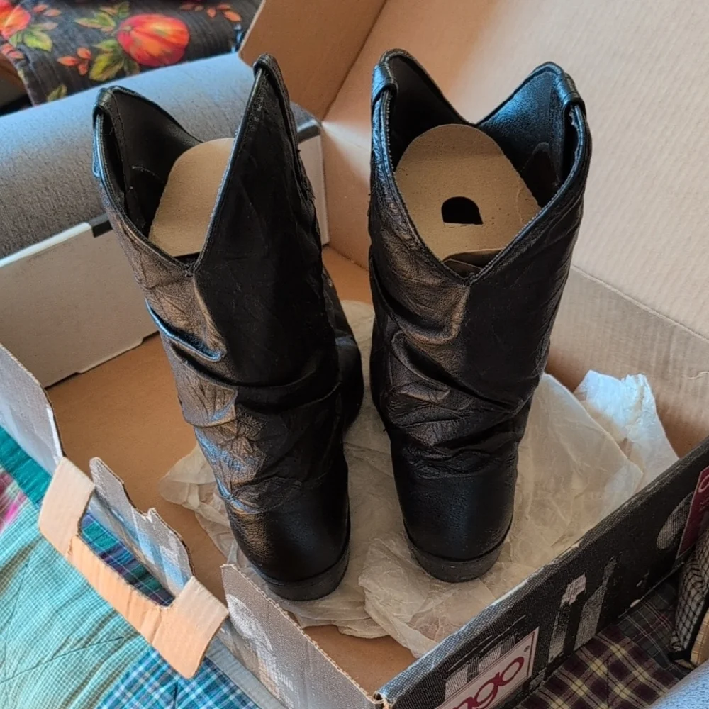 Dingo Black Leather Men's Boots - Picture 3 of 4